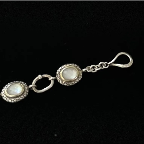 Michael Dawkins .925 Sterling Silver and Mother of Pearl Link Bracelet - Picture 7 of 9